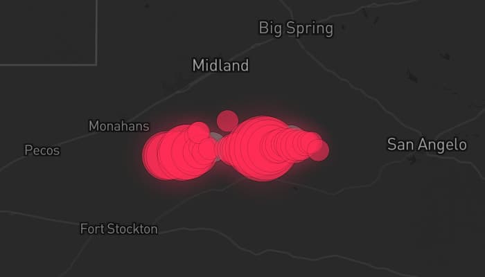Storm map for 2 areas across Texas