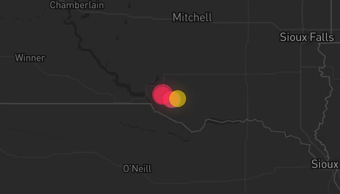 Storm map for the Charles Mix County, SD area