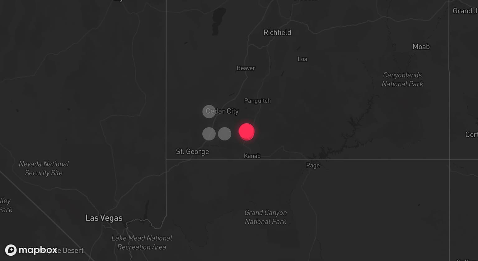 Storm map for 3 areas across Utah