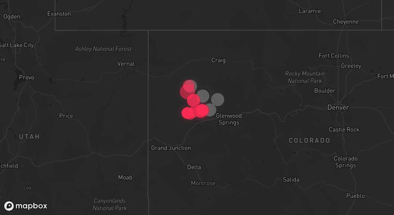 Storm map for 2 areas across Colorado