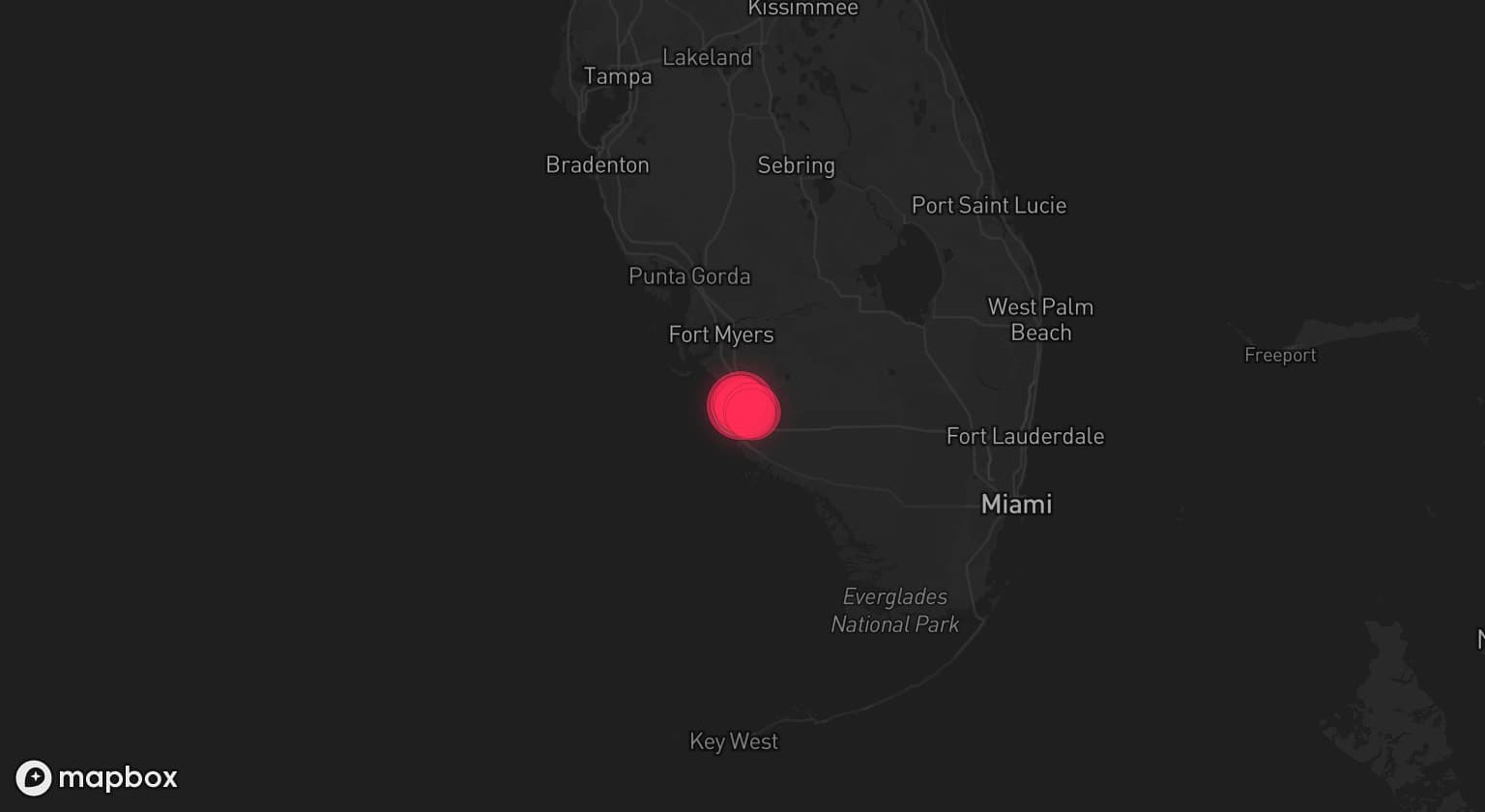 Storm map for the Bonita Springs, FL area