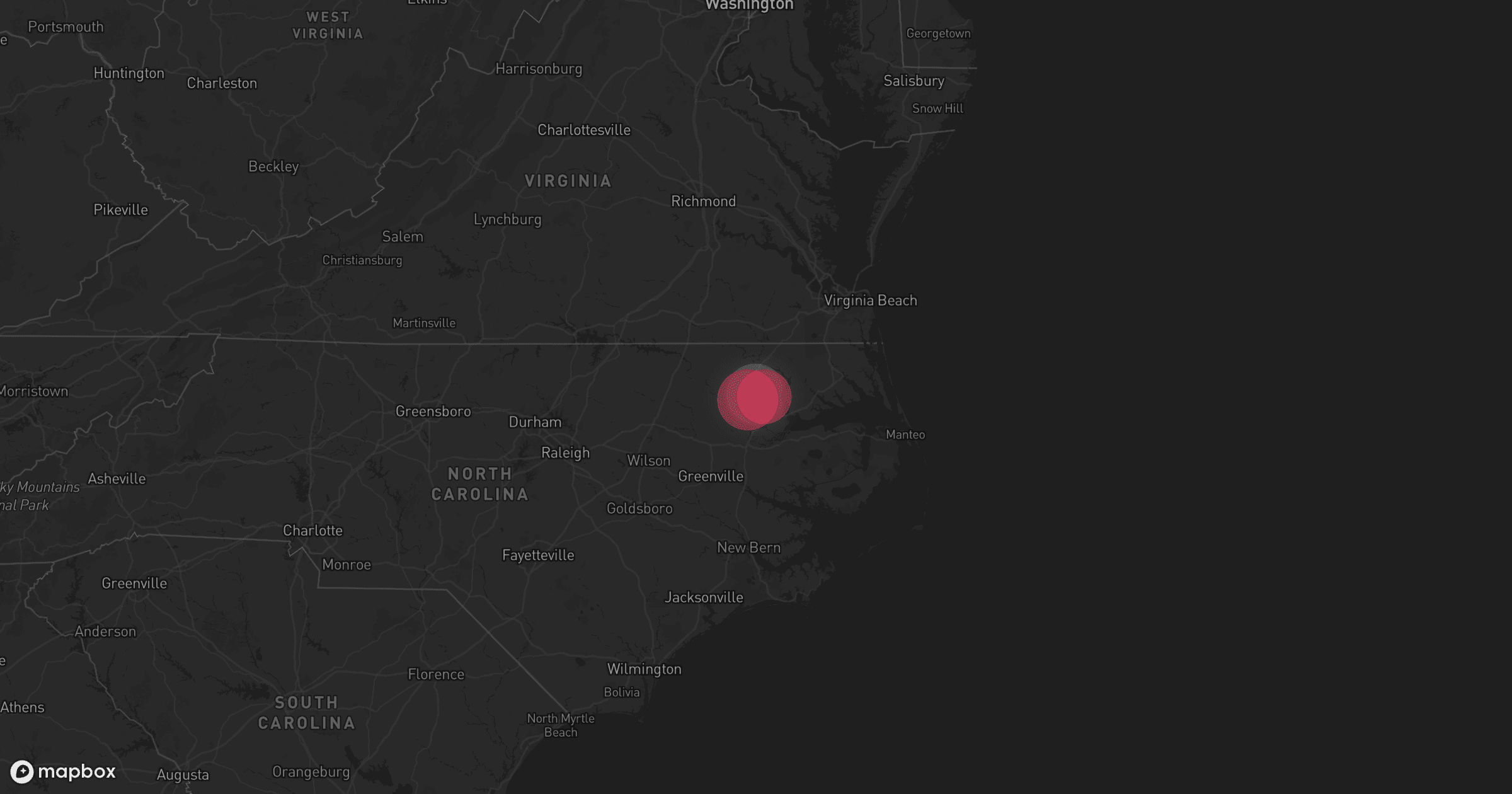 Storm map for the Bertie County, NC area