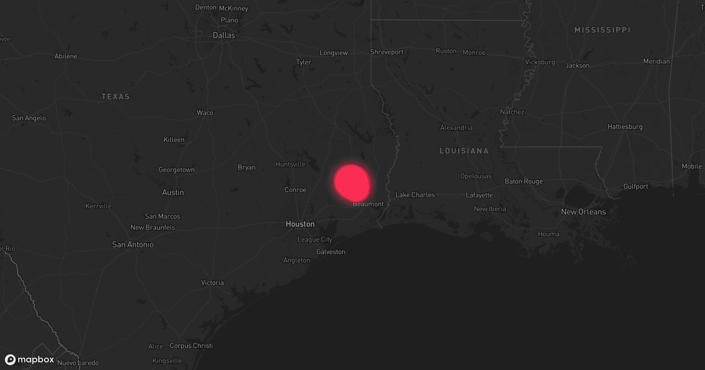 Storm map for the Hardin County, TX area