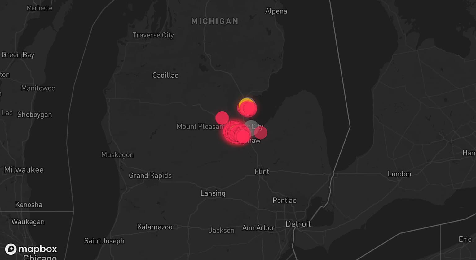 Storm map for 2 areas across Michigan