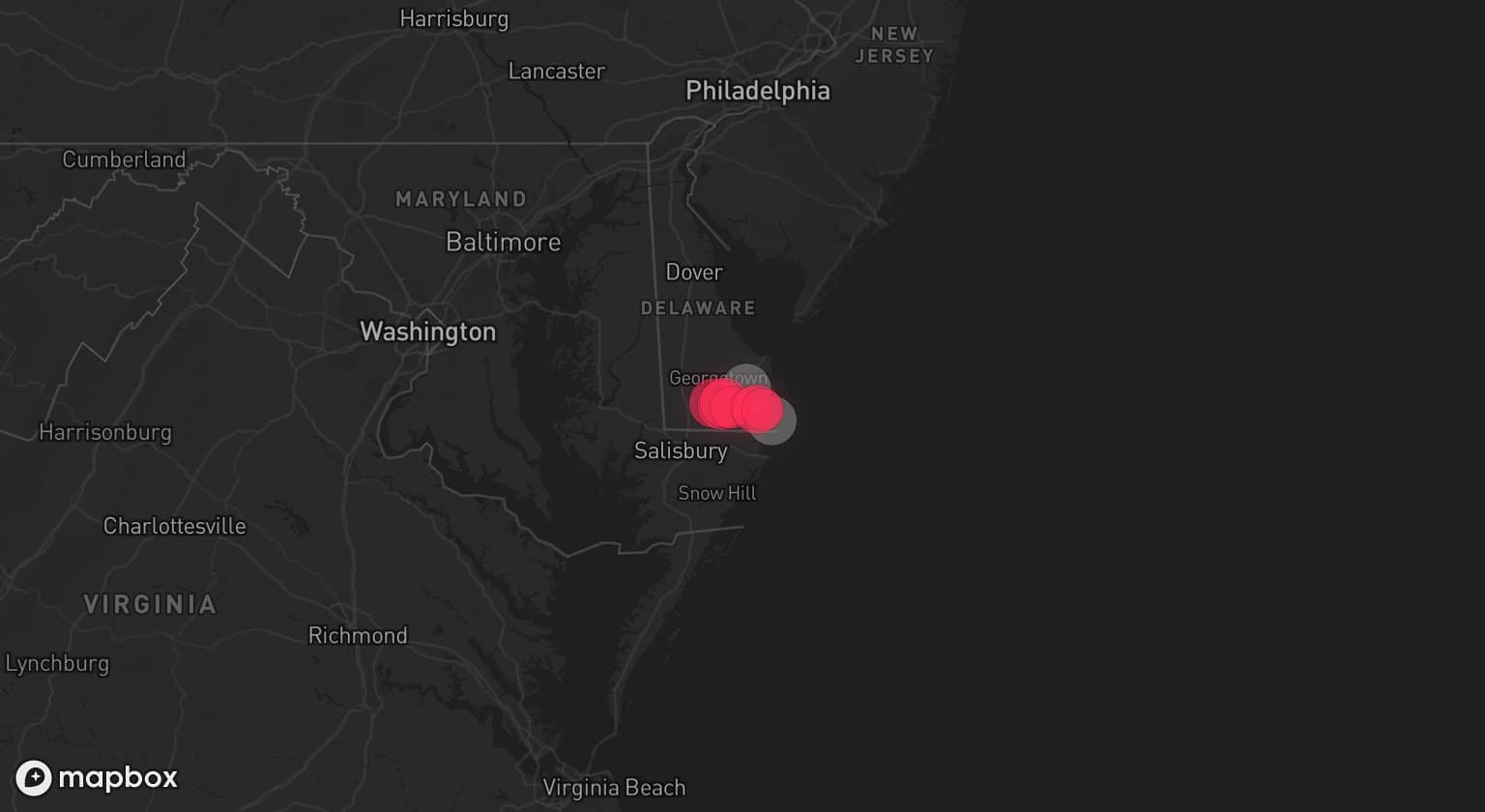 Storm map for 2 areas across Delaware