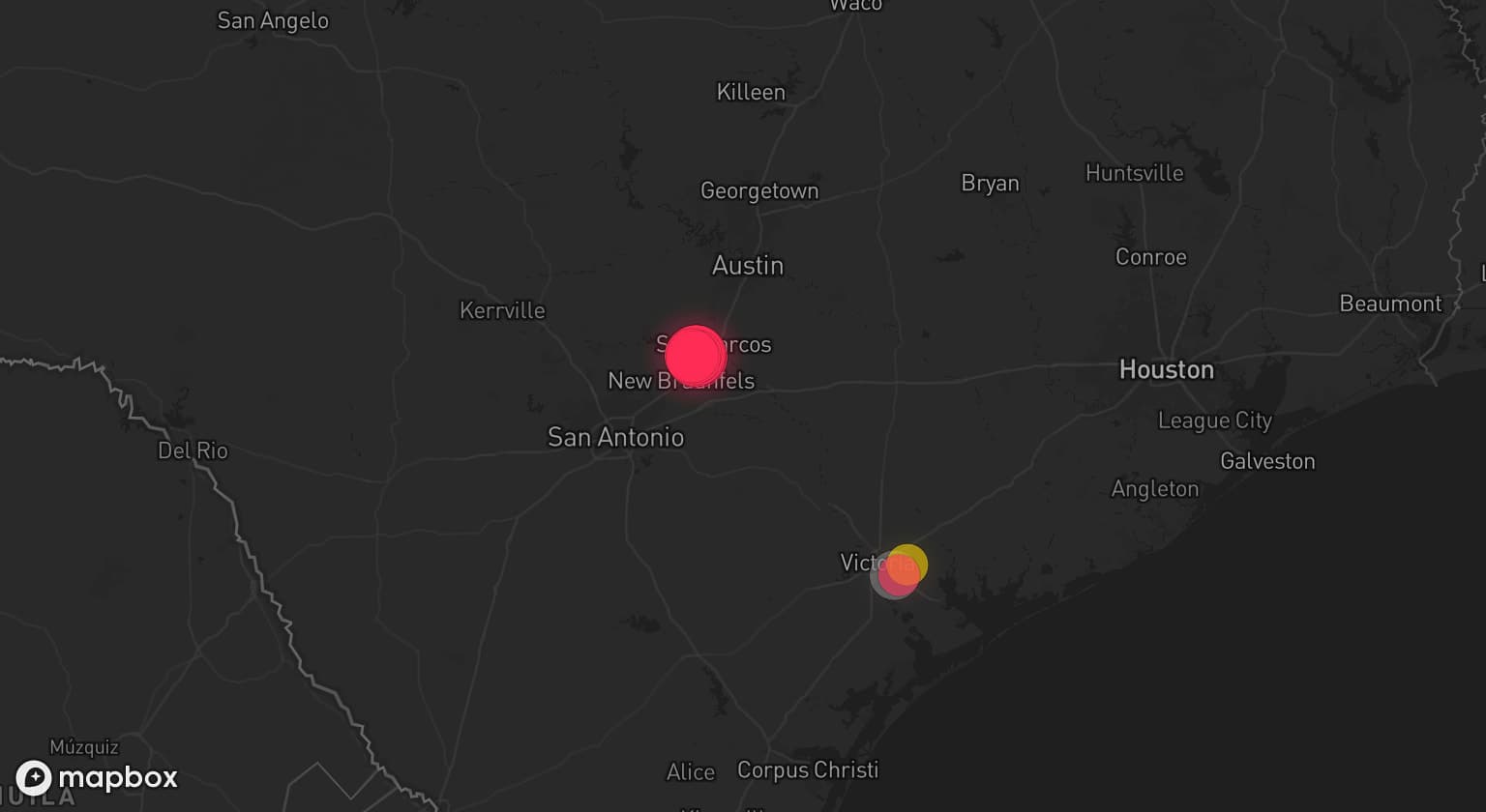 Storm map for the Victoria County, TX area
