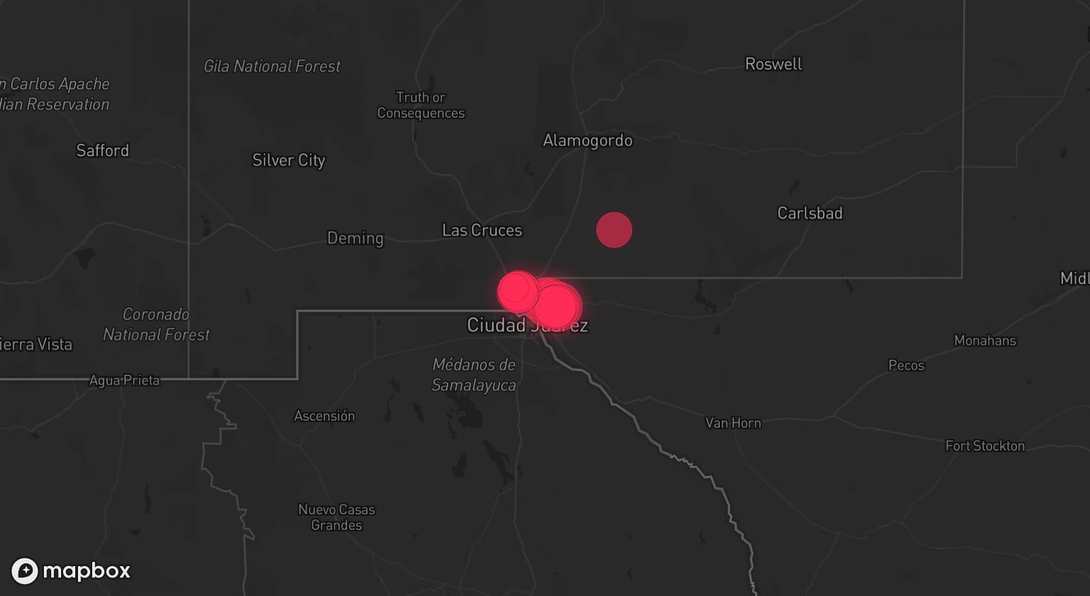 Storm map for the El Paso County, TX area
