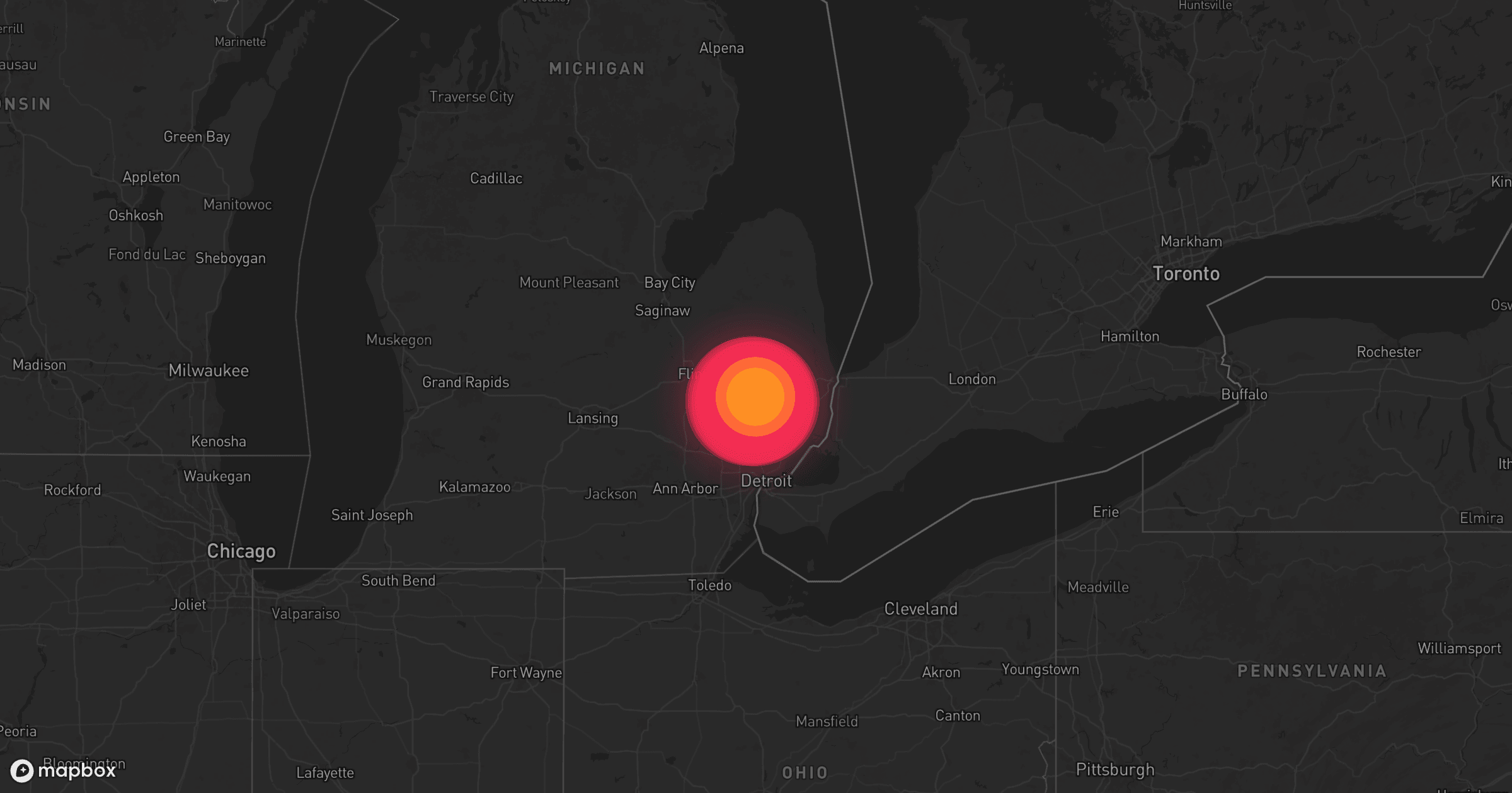 Storm map for the Macomb County, MI area