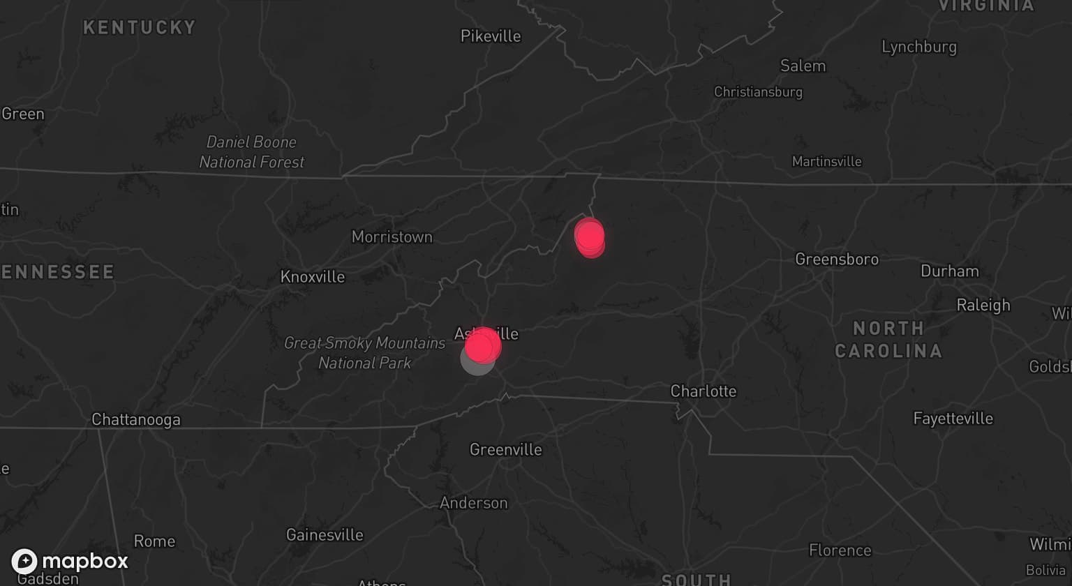 Storm map for 2 areas across North Carolina