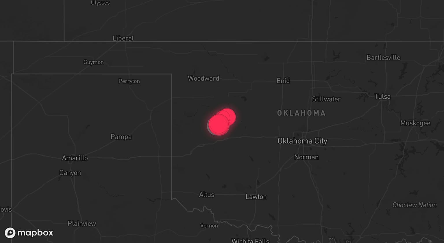Storm map for 3 areas across Oklahoma