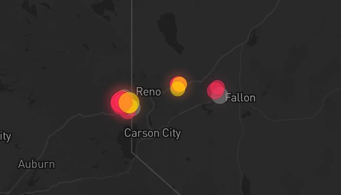 Storm map for 3 areas across California and Nevada