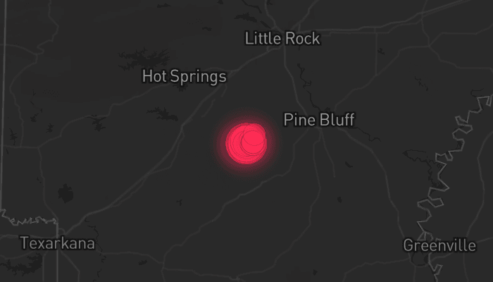 Storm map for the Dallas County, AR area