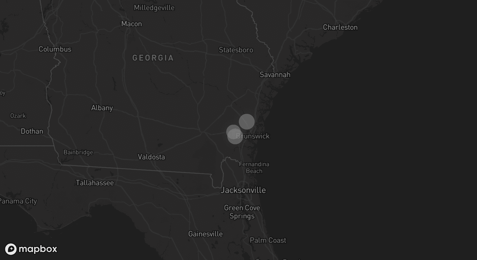Storm map for 3 areas across Georgia