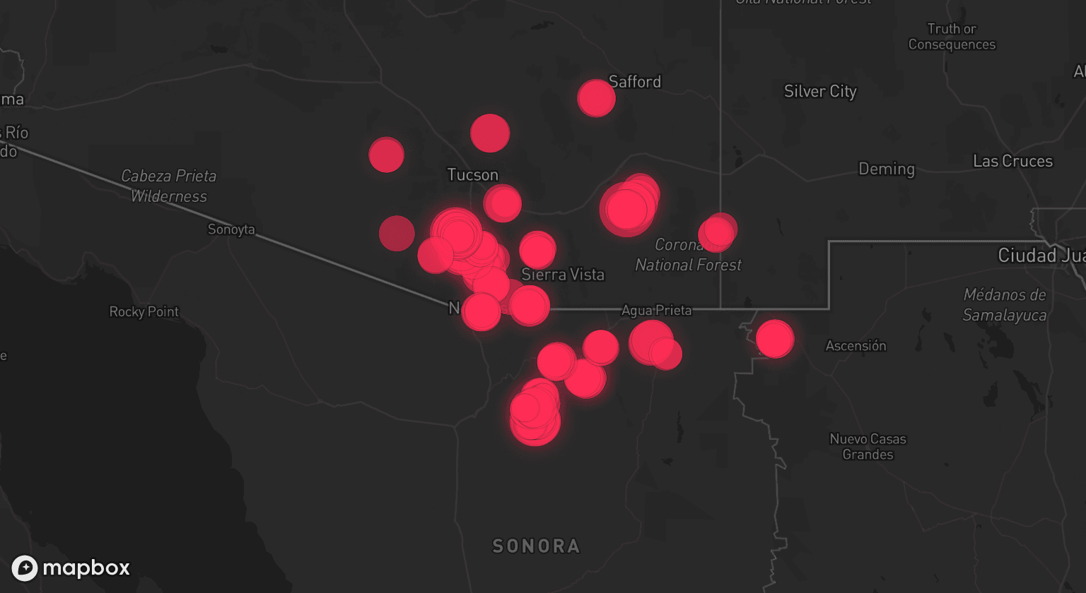 Storm map for 3 areas across Arizona