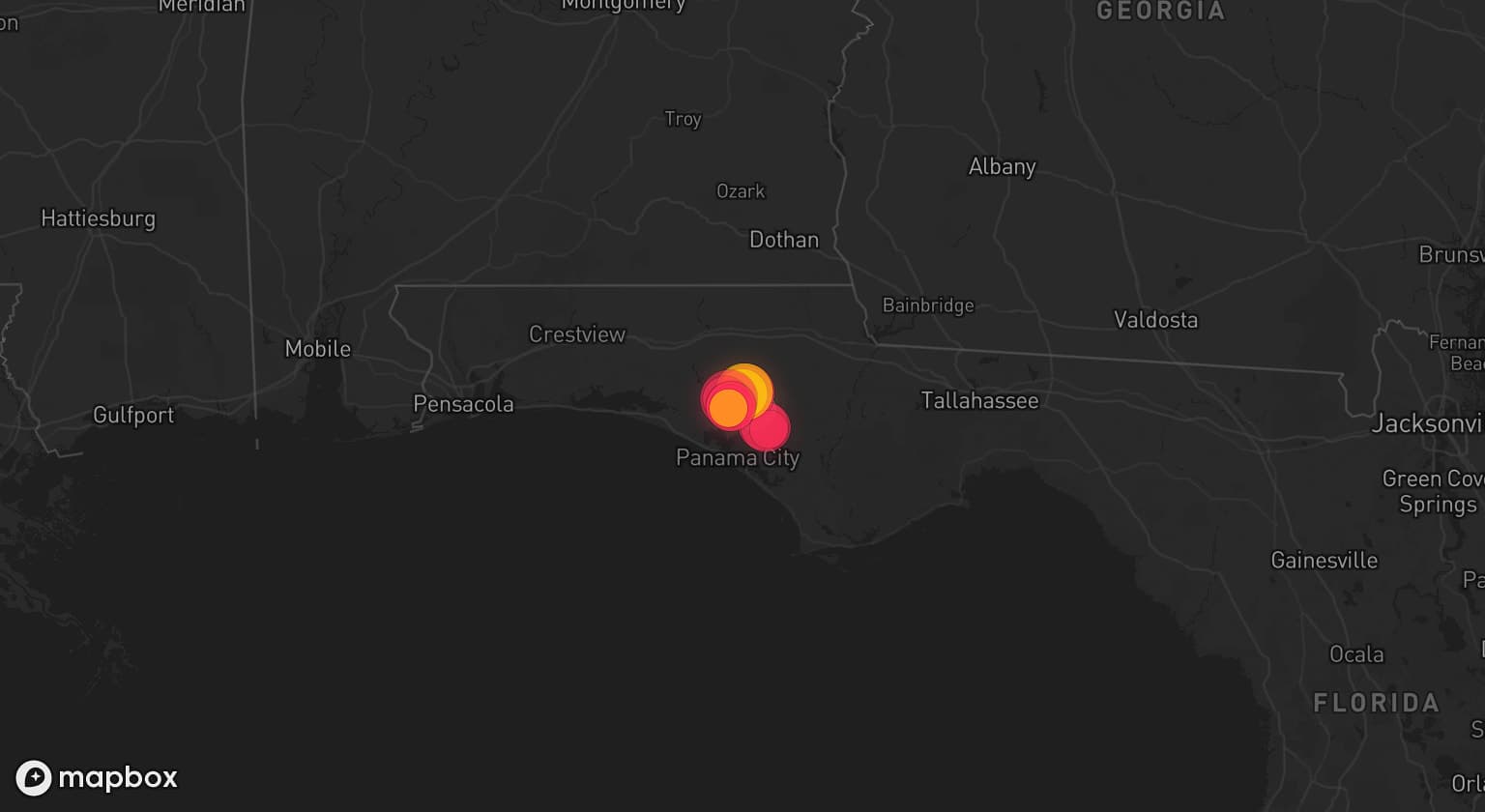 Storm map for 2 areas across Florida