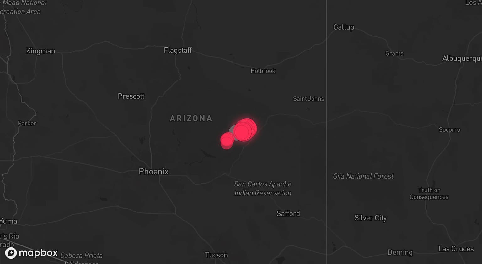 Storm map for the Navajo County, AZ area