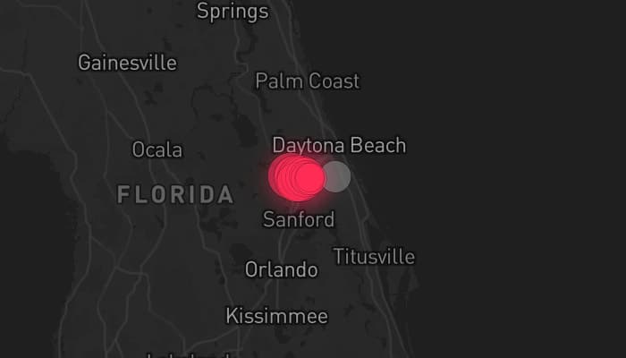Storm map for the Daytona Beach, FL area