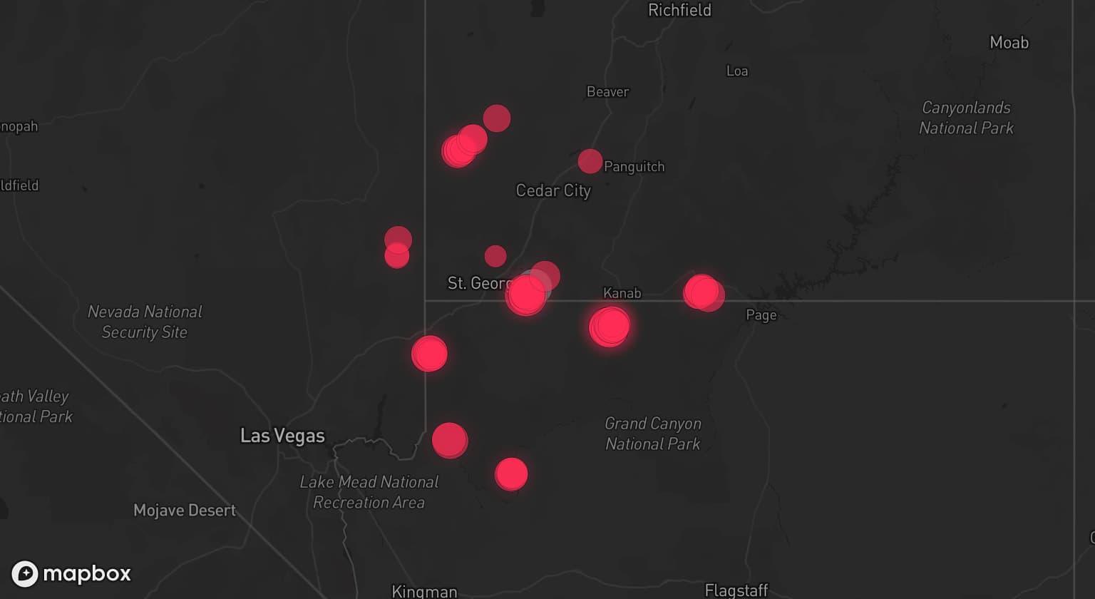 Storm map for the Washington County, UT area