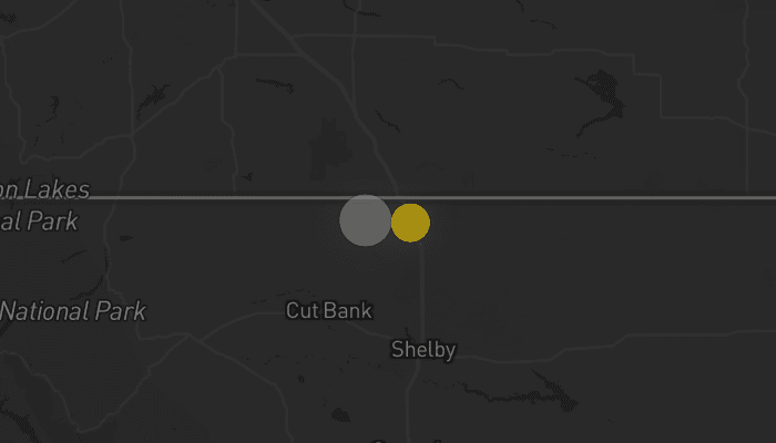 Storm map for the Toole County, MT area