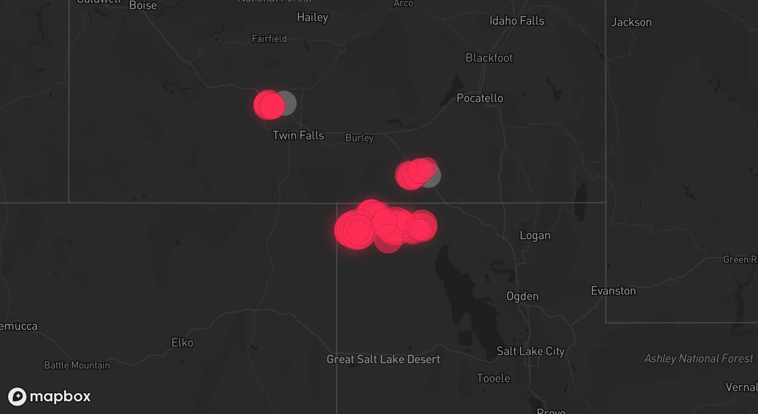 Storm map for 4 areas across Utah and Idaho