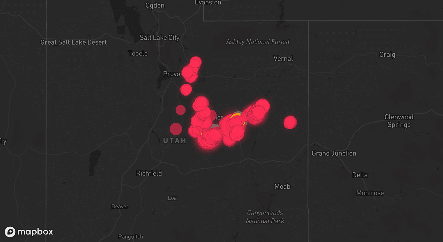 Storm map for 2 areas across Utah