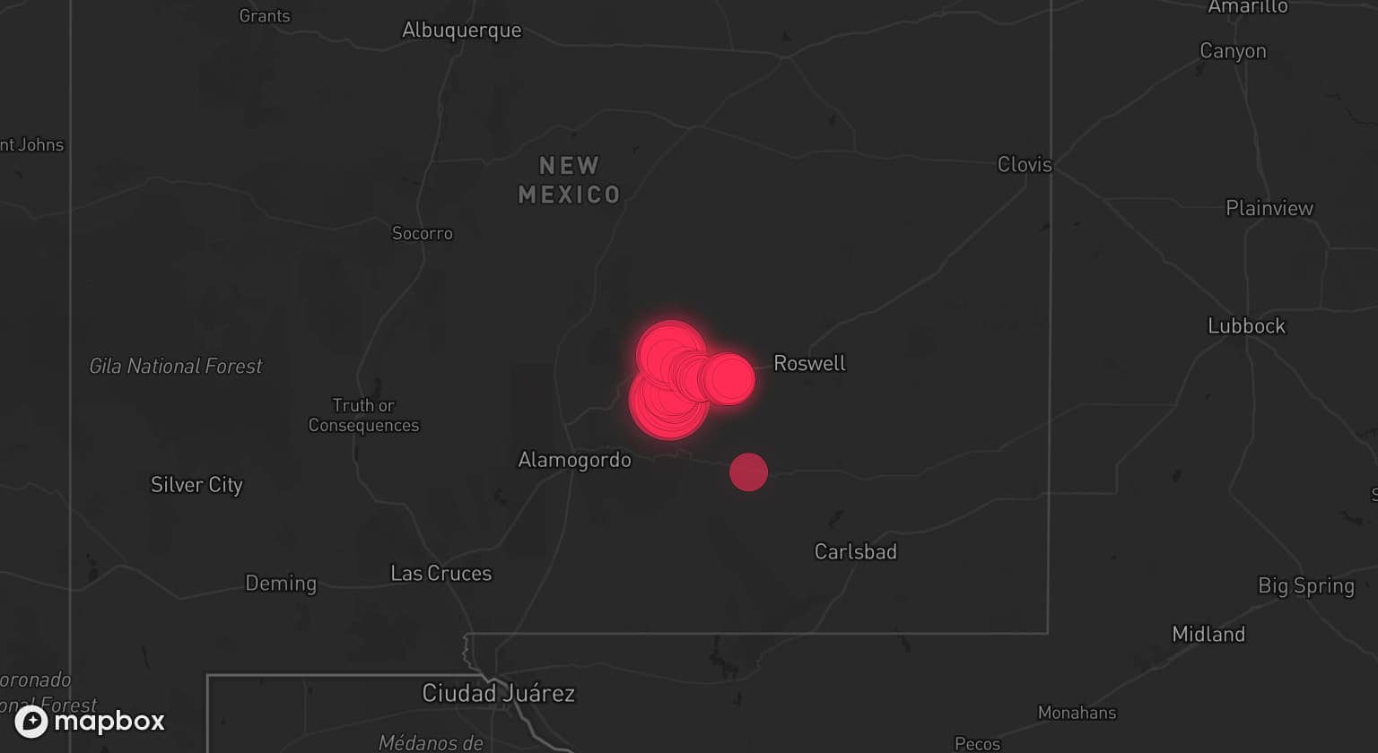 Storm map for 2 areas across New Mexico