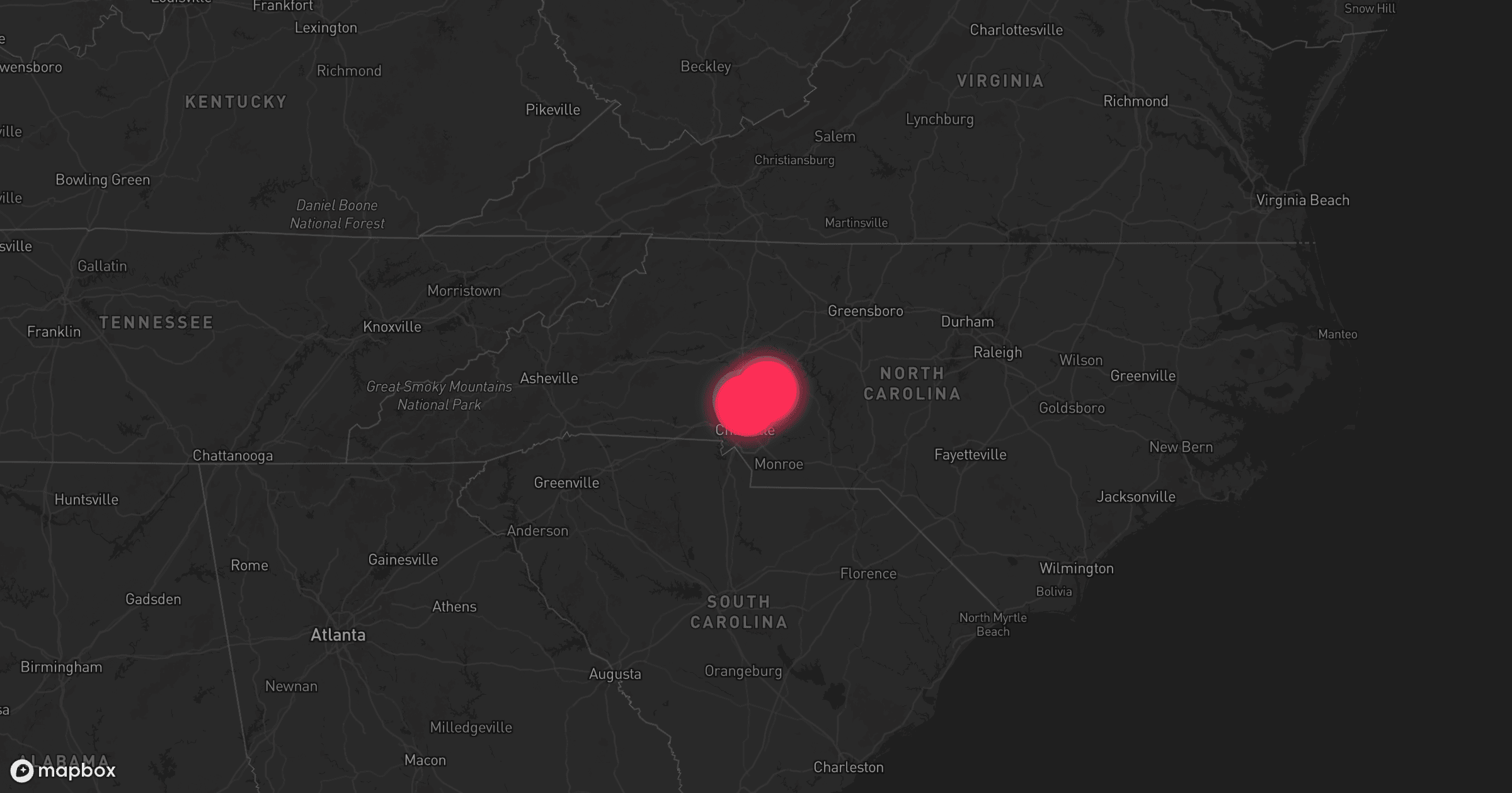 Storm map for 2 areas across North Carolina