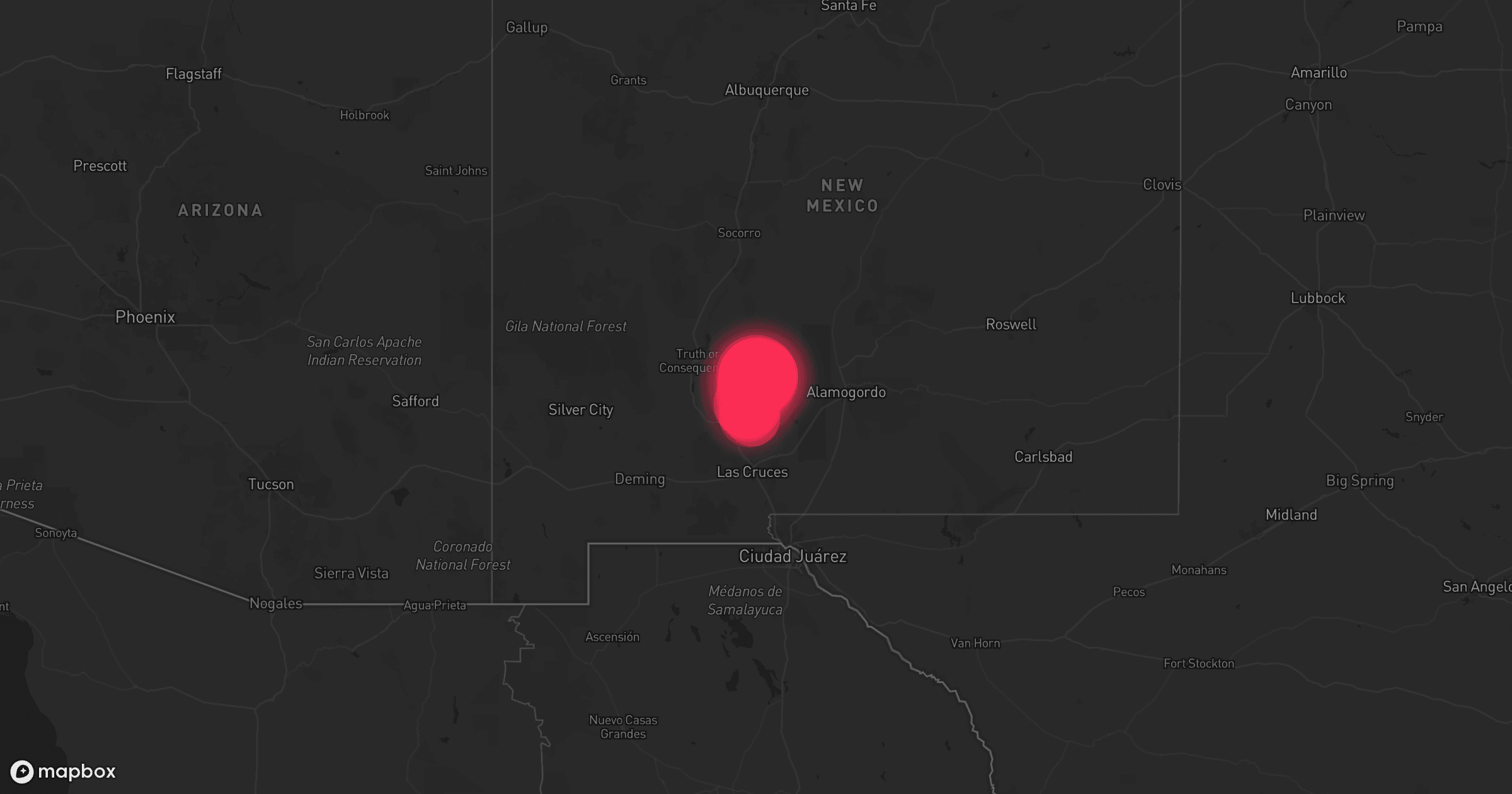 Storm map for 2 areas across New Mexico