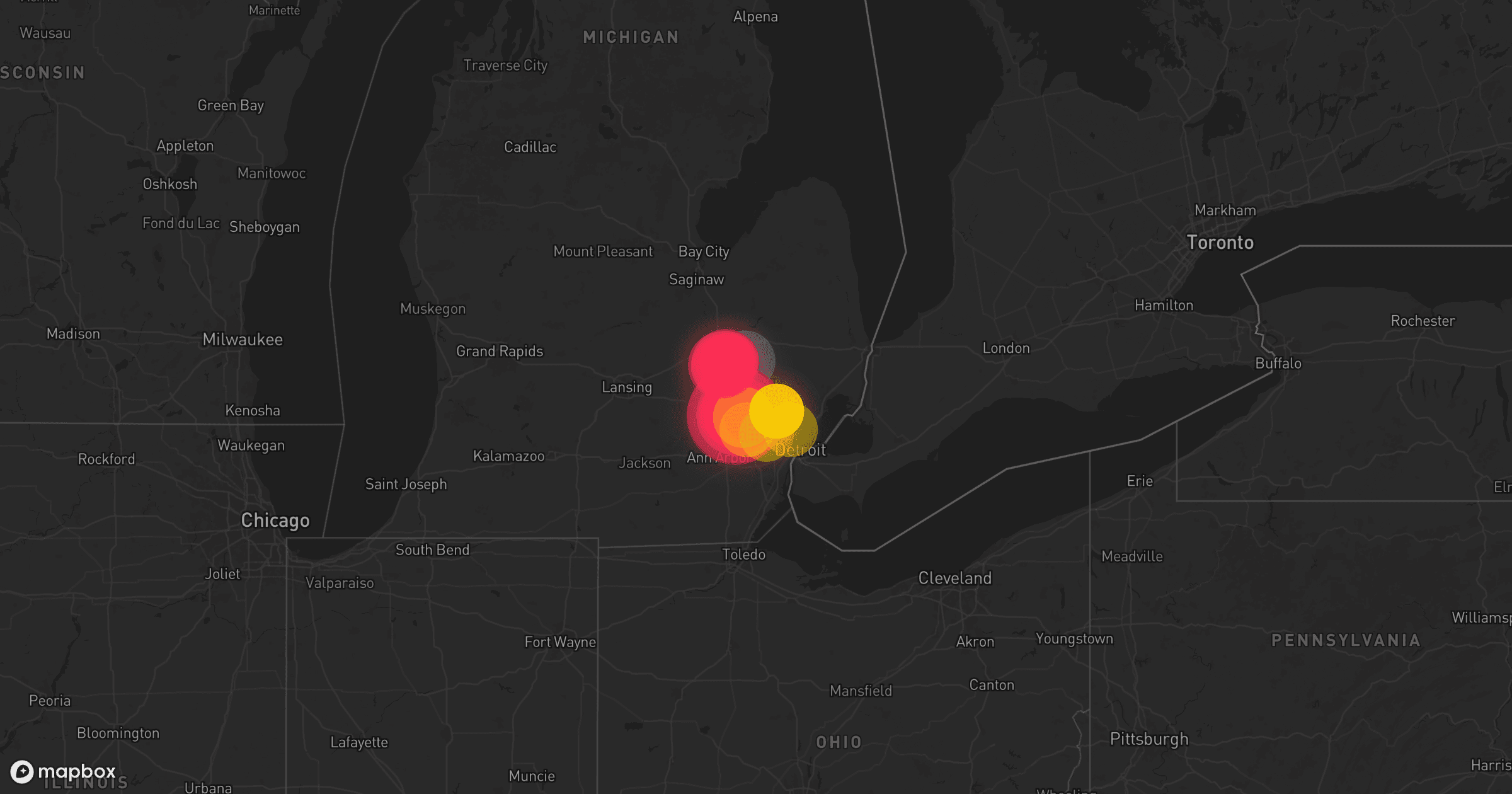 Storm map for 3 areas across Michigan