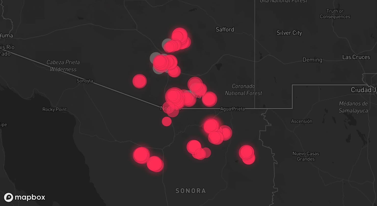 Storm map for 6 areas across Arizona