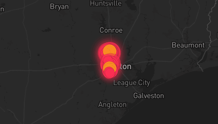 Storm map for 2 areas across Texas