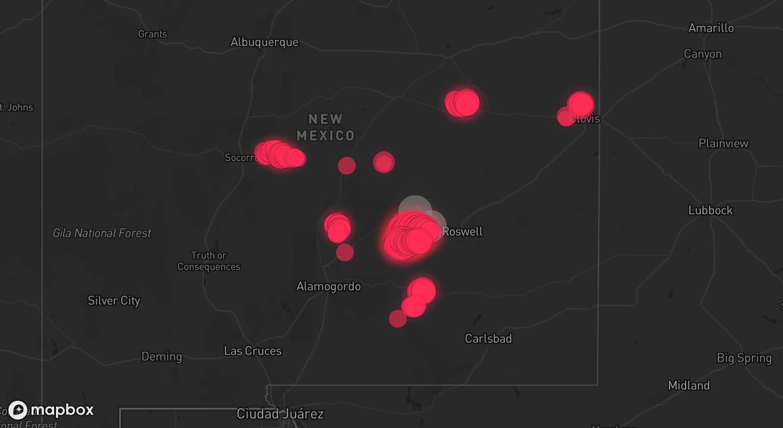 Storm map for 3 areas across New Mexico