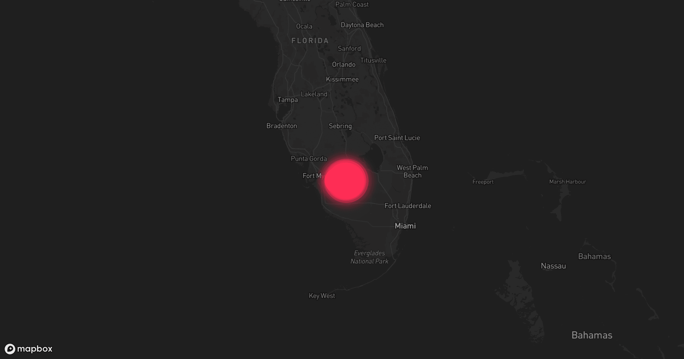 Storm map for the Hendry County, FL area