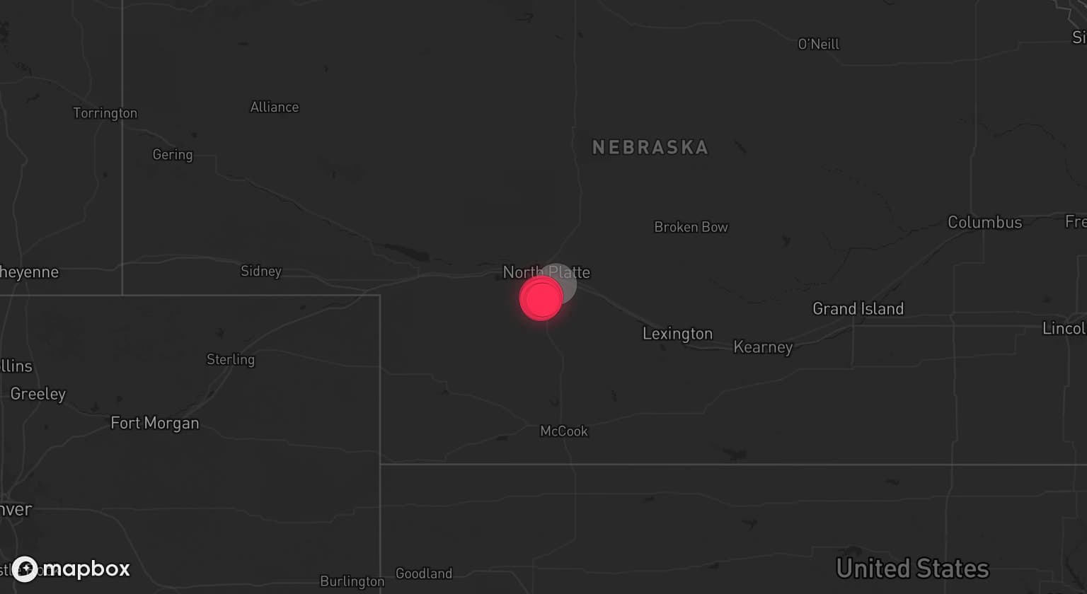 Storm map for the Lincoln County, NE area