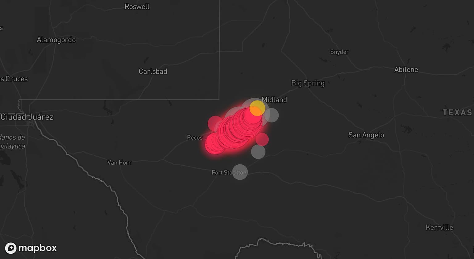 Storm map for 7 areas across Texas