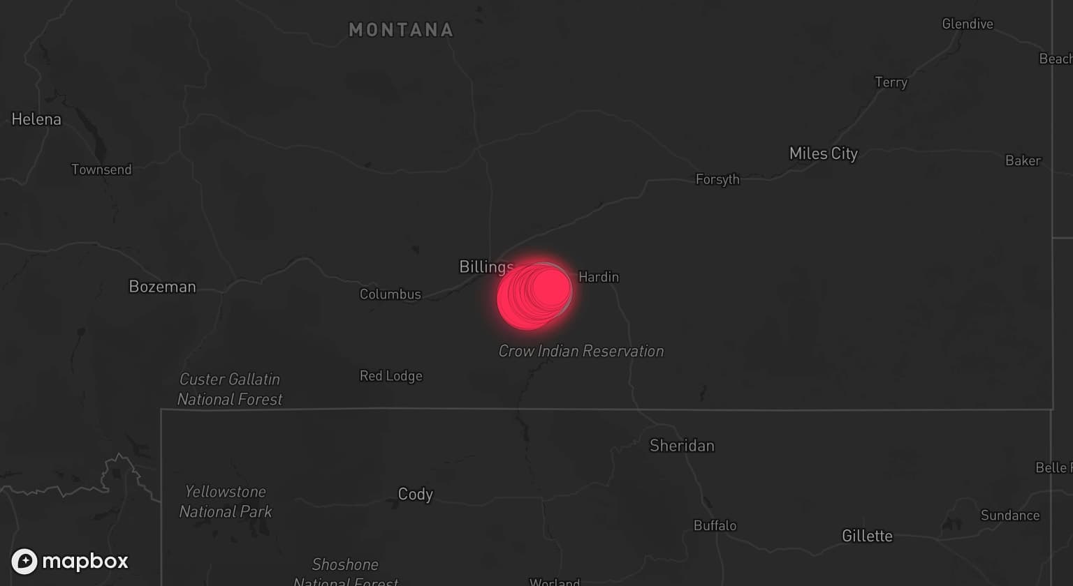 Storm map for the Big Horn County, MT area