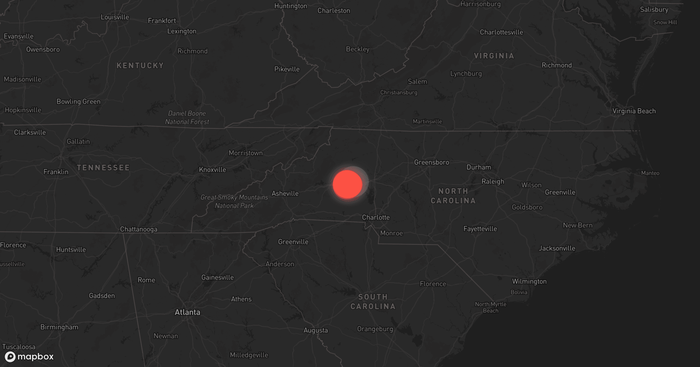 Storm map for the Catawba County, NC area