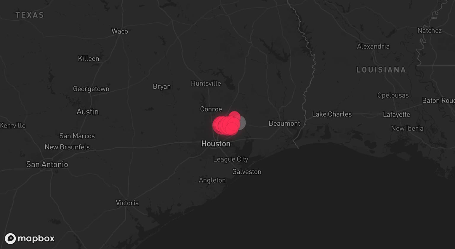 Storm map for 2 areas across Texas