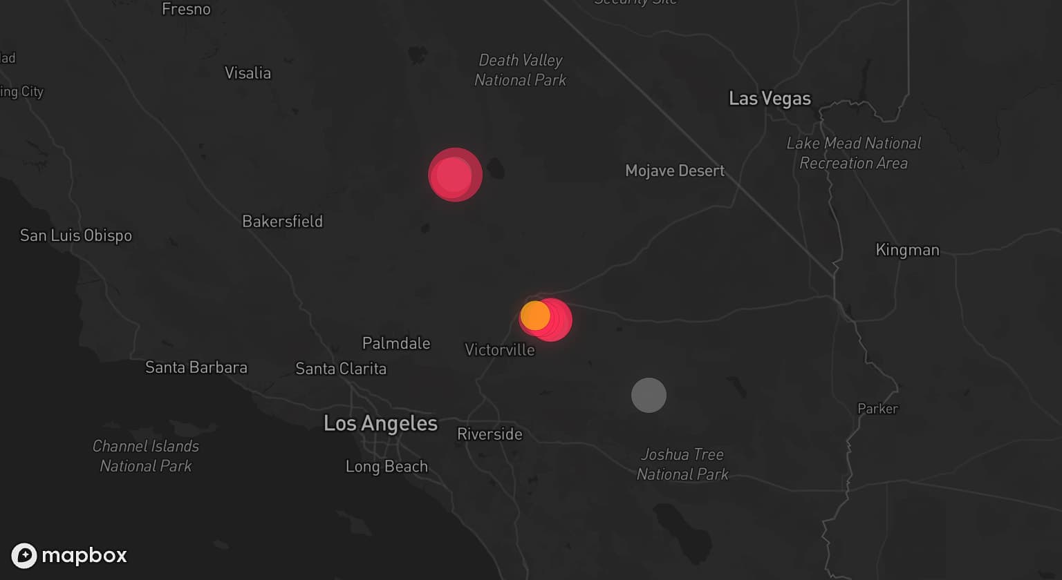 Storm map for 3 areas across California