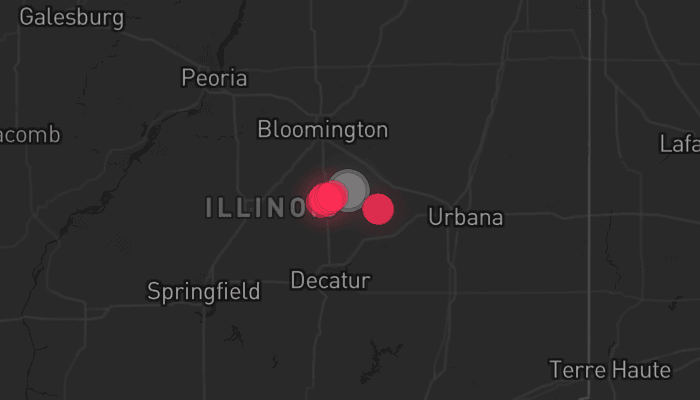 Storm map for 2 areas across Illinois