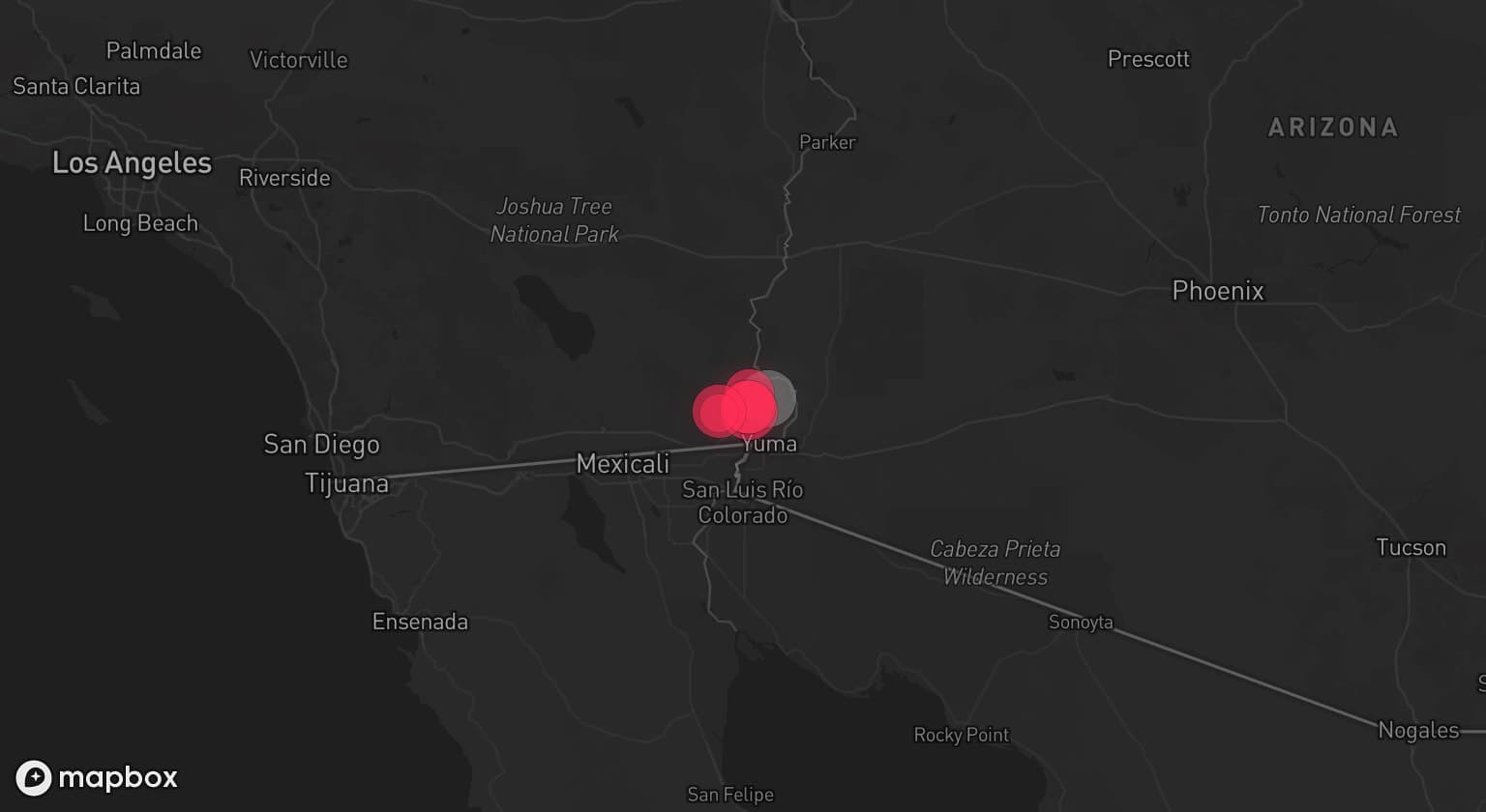 Storm map for the Imperial County, CA area