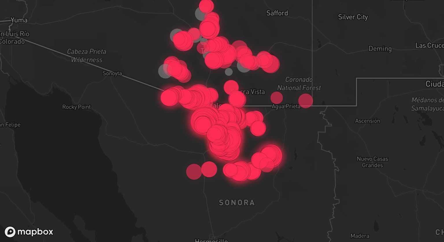Storm map for 8 areas across Arizona