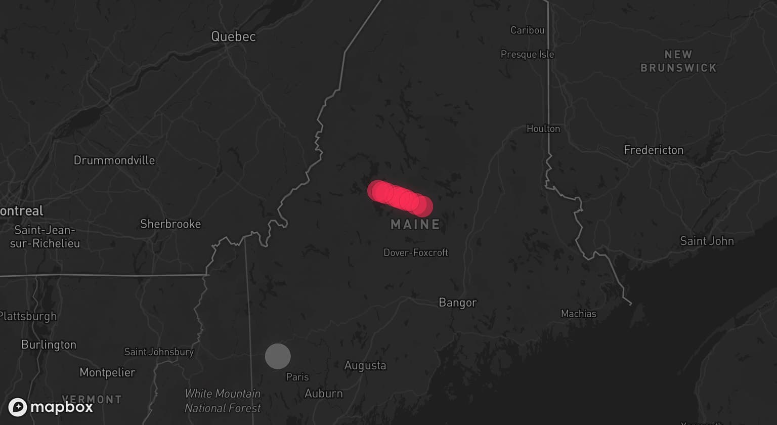 Storm map for the Oxford County, ME area