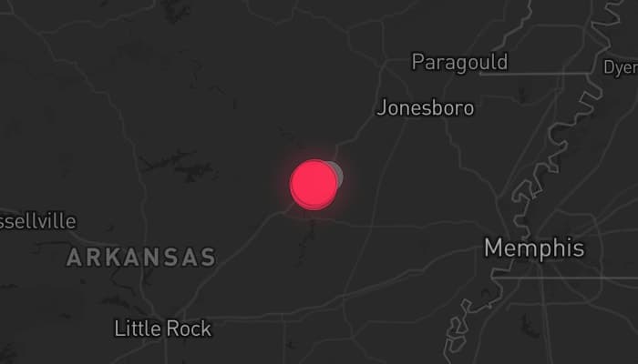 Storm map for the Jackson County, AR area