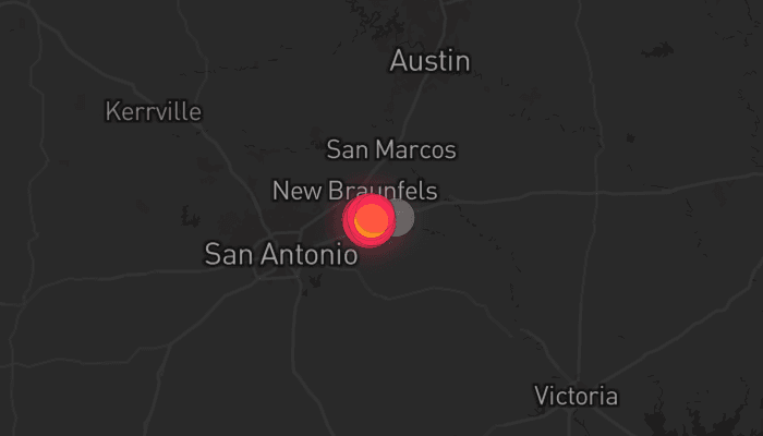 Storm map for the Guadalupe County, TX area
