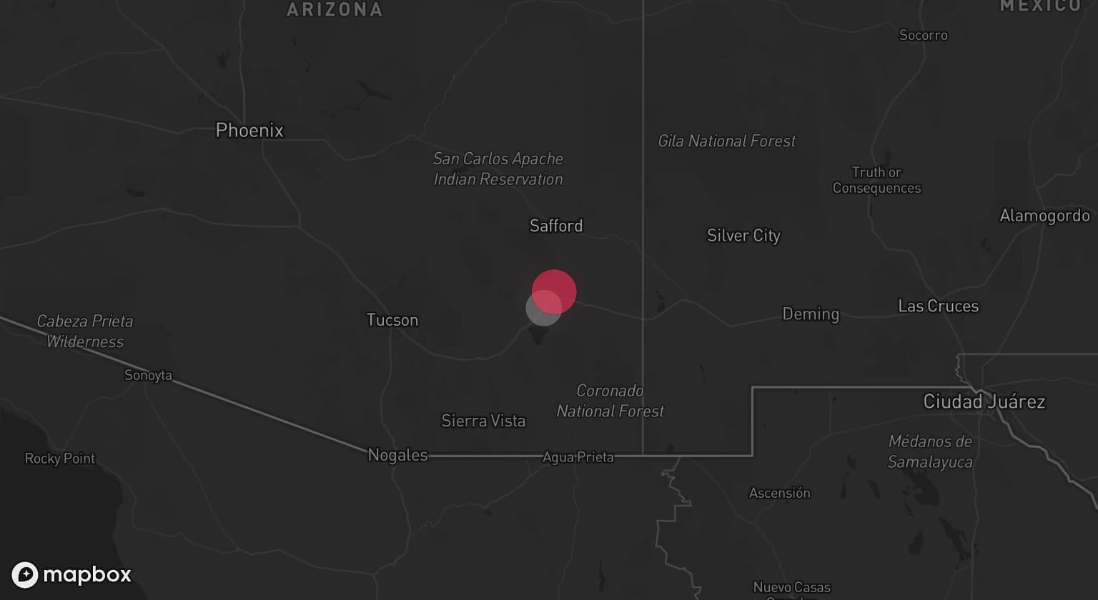 Storm map for the Cochise County, AZ area
