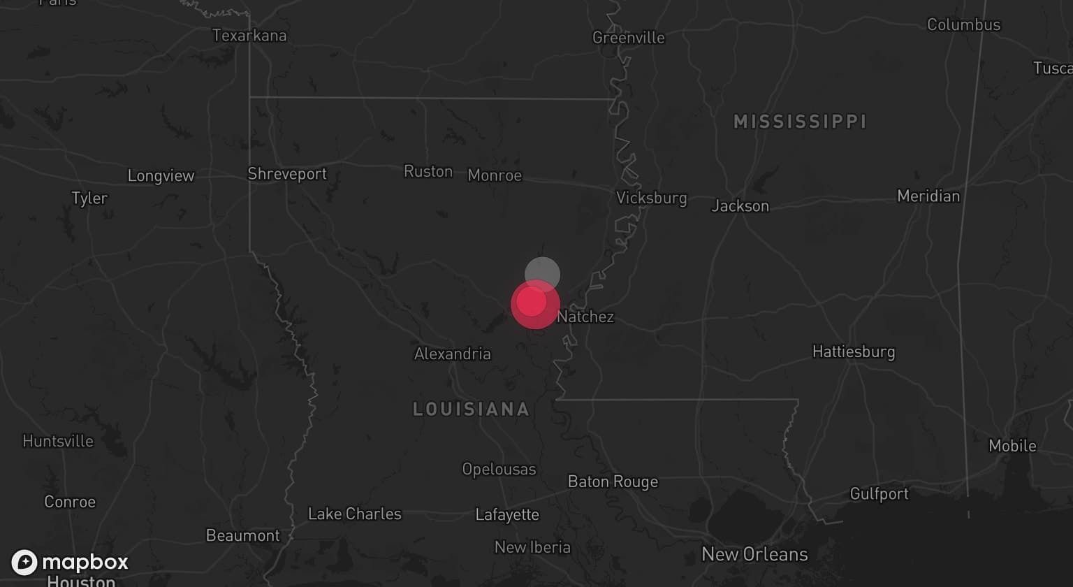 Storm map for the Catahoula County, LA area