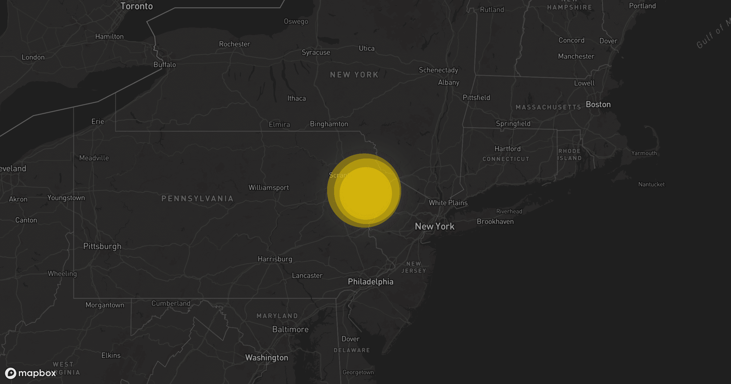 Storm map for the Monroe County, PA area