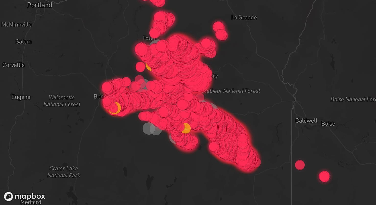 Storm map for 10 areas across Oregon