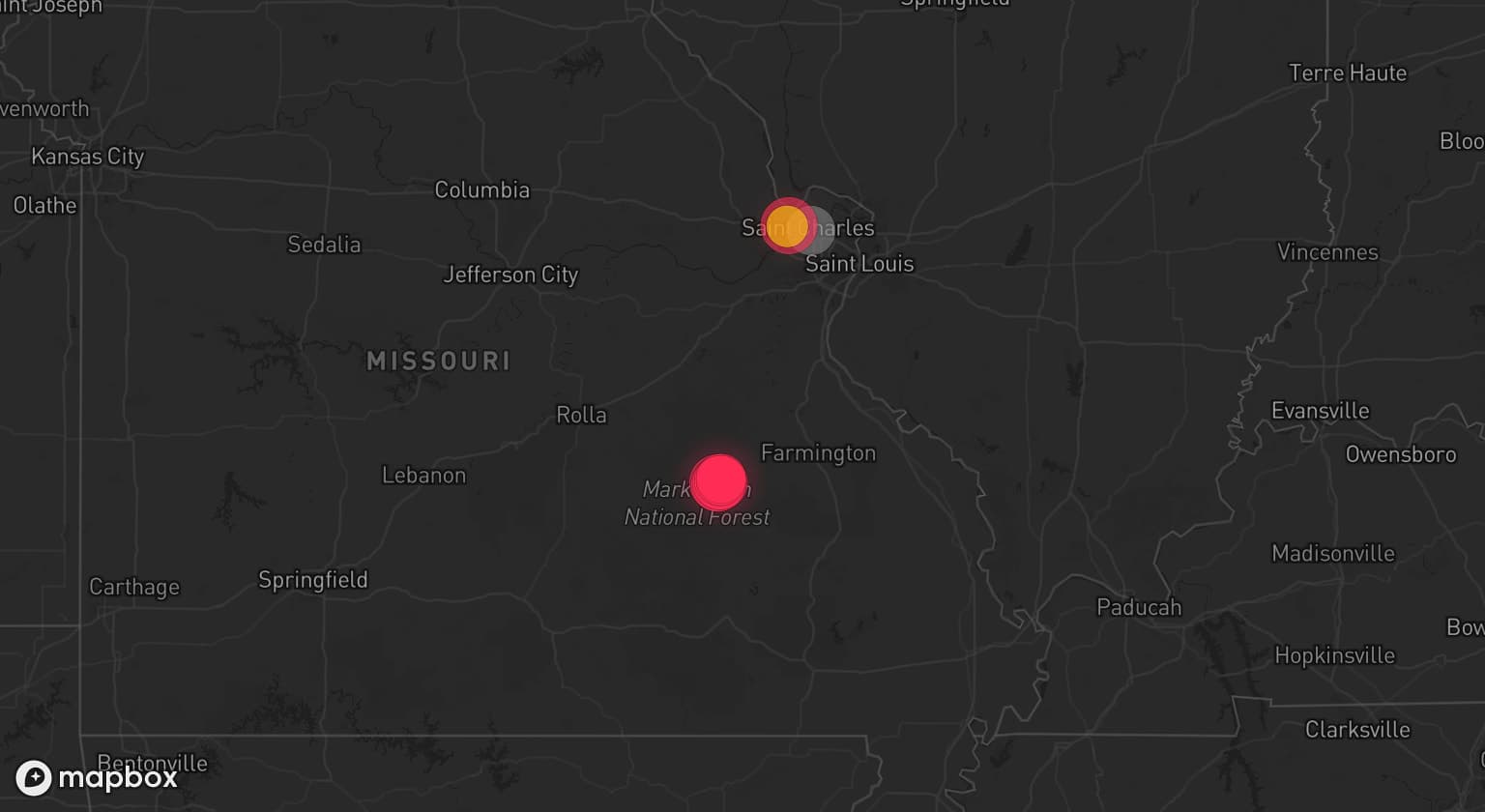 Storm map for the Florissant, MO area